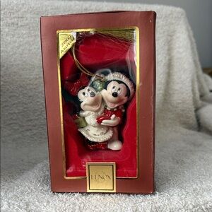 Lenox Holiday Ornament with Mickey and Minnie in Red and White 2007